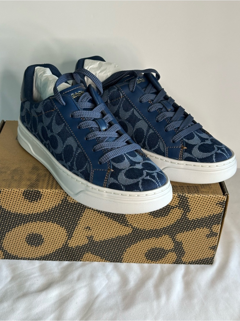 Coach Blue Signature Low-Top Denim Sneakers